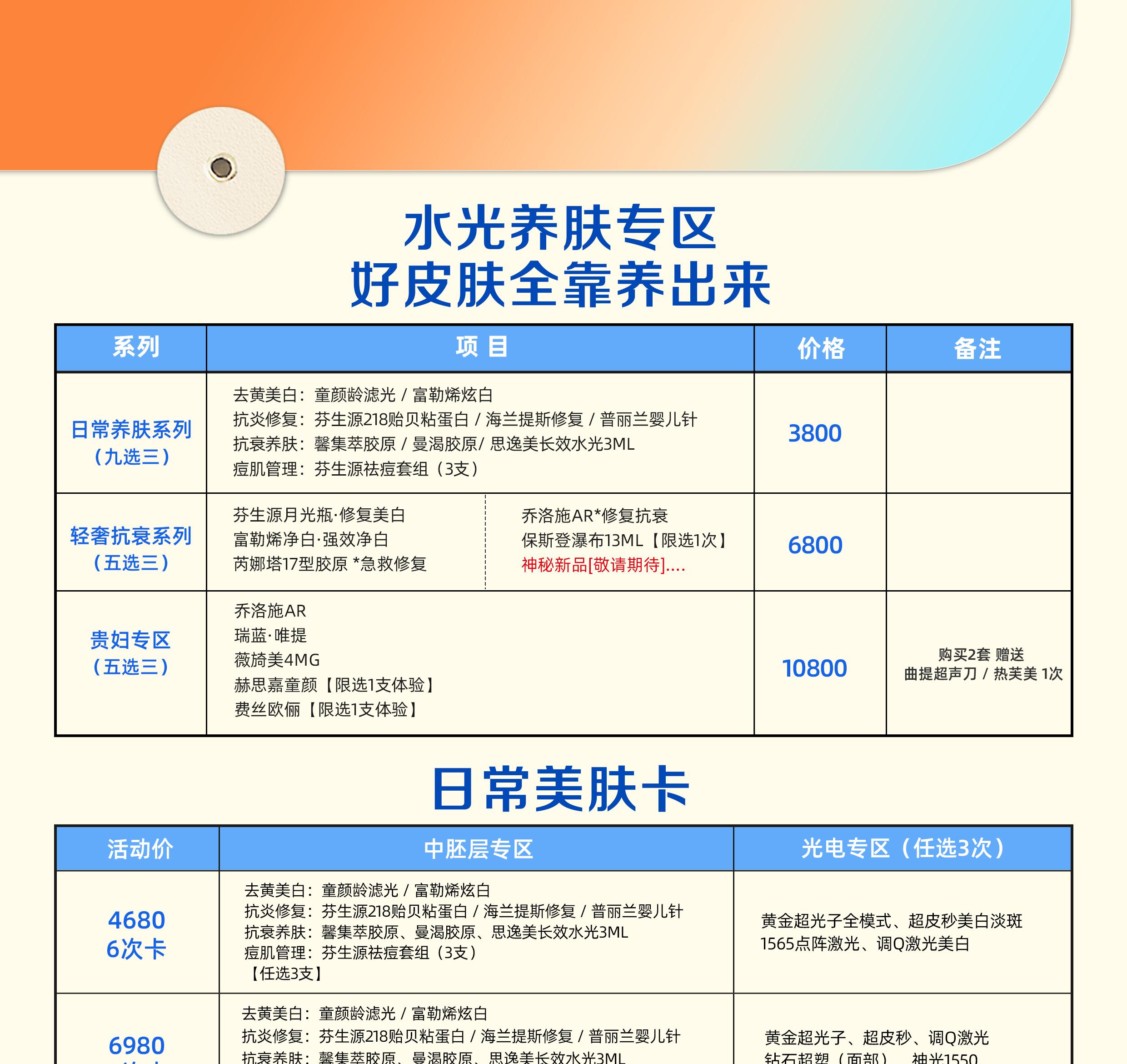 日常美肤卡